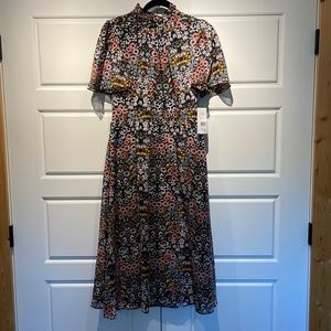 NWT Flutter Sleeve MIDI Dress - Floral